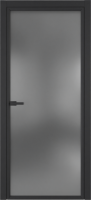 АЛЮМИНЕВАЯ ДВЕРЬ Grafia R00 Black Sand стекло Dark Cloud ( КОМПЛЕКТ РУЧКА , 3 ПЕТЛИ )