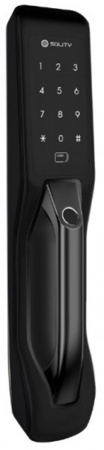 ВРЕЗНОЙ ЭЛЕКТРОННЫЙ ДВЕРНОЙ ЗАМОК SOLITY GP-3000BK BLACK С ОТПЕЧАТКОМ ПАЛЬЦА