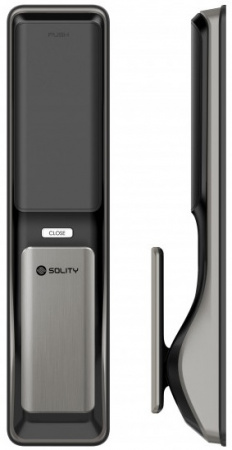ВРЕЗНОЙ ЭЛЕКТРОННЫЙ ДВЕРНОЙ ЗАМОК SOLITY GSP-2000BK DARK SILVER С ОТПЕЧАТКОМ ПАЛЬЦА